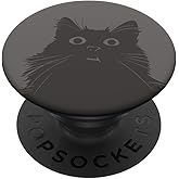 Gray Funny Cat PopSockets Adhesive PopGrip