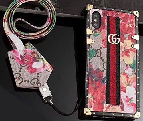 New Fashion Elegant Luxury PU Leather Trunk Style Iphones Cover Case For Apple Iphone 6/6S/Plus 7/8/Plus Iphone X(Trunk Bag Flower)