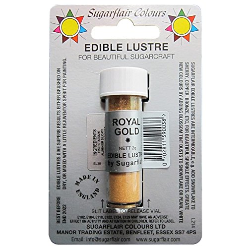 Click Here to See More Images 24 x Sugarflair Edible Royal Gold Lustre Dust Powder Food Colour for Cake Icing