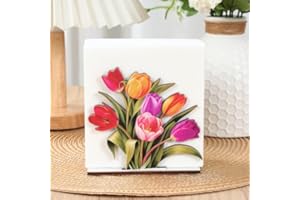 Spring Tulip Napkin Holder, Colorful Flower Shaped Paper Tissue Assemble Storage Rack, Dinner Napkin Dispenser for Restaurant