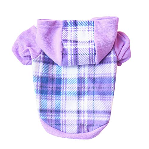 Longay Dog Pet Clothes Hoodie Warm Fleece Puppy Coat Apparel (Purple, XS)