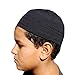 X-Large Plain Black Cotton Stretch Knit Kufi Hat Prayer Cap - Comfortable Fit