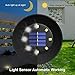 Solar Ground Lights, 8 LED Solar Disk Lights Waterproof Solar Garden Lights Outdoor for Patio Pathway Ground Lawn Yard Driveway Walkway - White (4 Pack)(Black-8 LED)