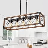 Trongee Rustic Wood Island Lights, 5 Lights