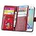 S6 Case, Galaxy S6 Case, Joopapa Samsung Galaxy S6 Wallet Case,Pu Leather Case Magnet Wallet Credit Card Holder Flip Cover Case Built-in 9 Card Slots & Stand Case for Samsung Galaxy S6 (Brown)