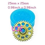 007ST Steampunk Gear Flexible Silicone Push Mold 25mm - Bakeware Air Dry Polymer Clay Cabochon Molds, Fake Sweet Mold Food Safe