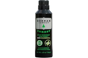 Herban Cowboy Dry Spray Deodorant Forest – 2.8 oz Men’s Dry Spray Deodorant Enhanced with Parsley, Rosemary & Sage No Parabens, No Phthalates & Certified Vegan (1 Pack, Forest)