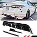 Glossy Black GT Style Shark Fin Rear Bumper Diffuser + Side Corner Apron Spat Valance Compatible With for 2018-2020 Toyota Camry SE XSE