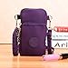 M.Way Multinational Outdoor Sports 3 Layers Storage Zipper Waterproof Nylon Crossbody Wrist Shoulder Bag Cell Phone Pouch Handbag Armband Case For iPhone6/7 Samsung S5 S6 S7 Under 5.5'' Purple