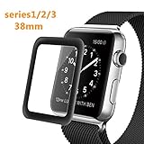 Apple Watch 38mm Screen Protector, Bestfy iWatch Tempered Glass Screen Film [2.5D Curved Edge][Full Coverage] for 38mm iWatch Series 3/2/1 (Black)