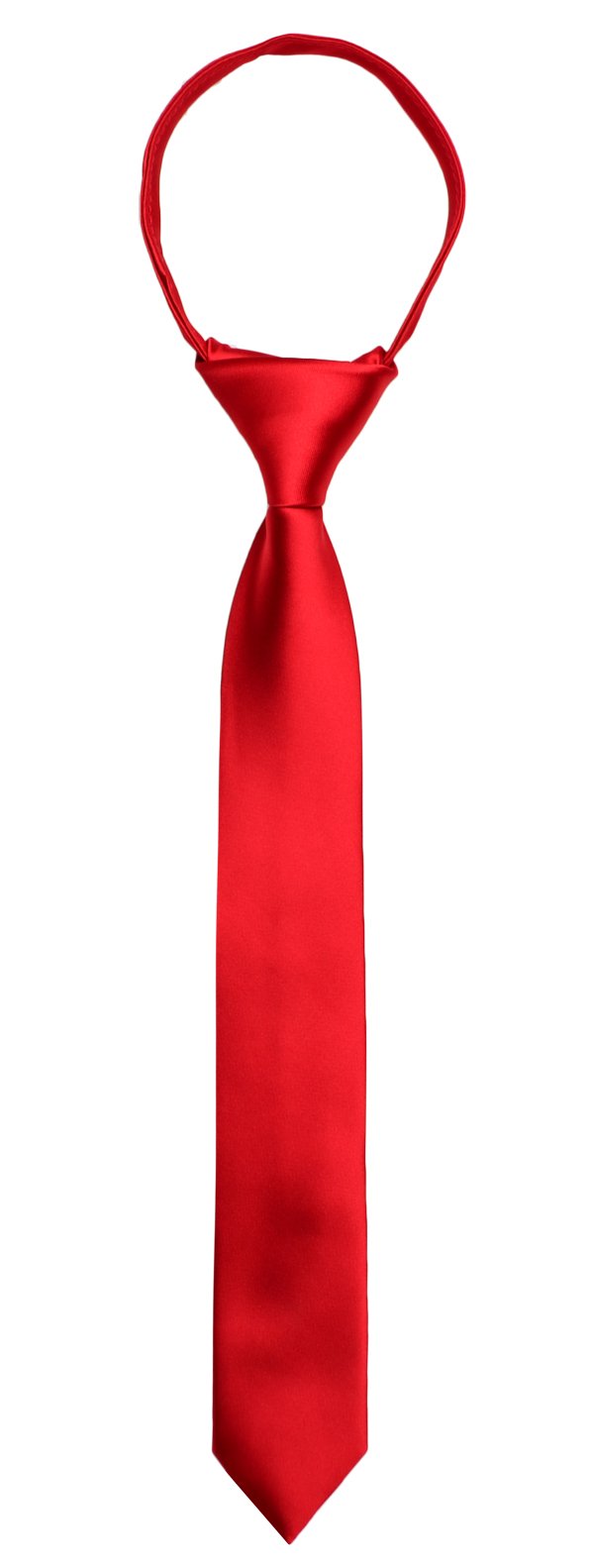 Black n Bianco Boys' Satin Zipper Neck Tie Red 15