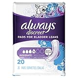 Always Discreet, Incontinence Pads, Moderate, Regular Length, 20 Count Size - 1 Pack