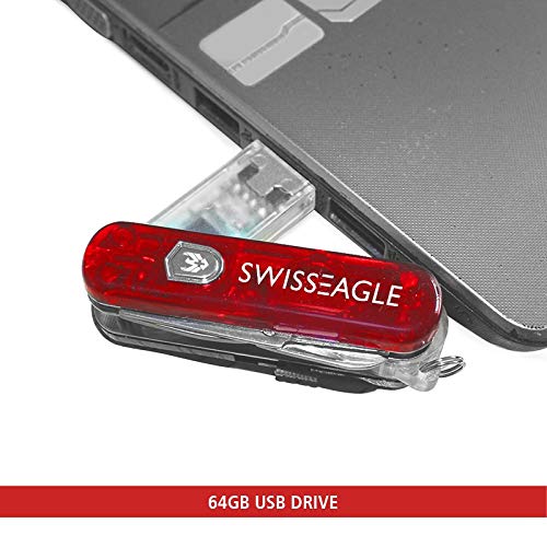 Swiss Eagle Classic MultiTool Army Knife with 64 GB USB Drive Packs