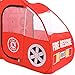 SpringBuds Fire Truck Kids Play Tent, Kids Room Decor Playhouse Indoor Outdoor Pop Up Play Tent Pretend Vehicle for Boys Girls