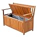 Outsunny 41 Gallon Outdoor Storage Bench, Wooden Deck Box with Inner Waterproof PE Lining, 2-Seat Container for Patio Garden Balcony Yard Store Garden Tools, Teak