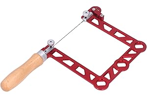 RASTKY Mini Wooden Handle Coping Saw Hard Alloy Steel U Shape Hand Saw for Jeweler Metal Processing, Comfortable Grip, Red, 1