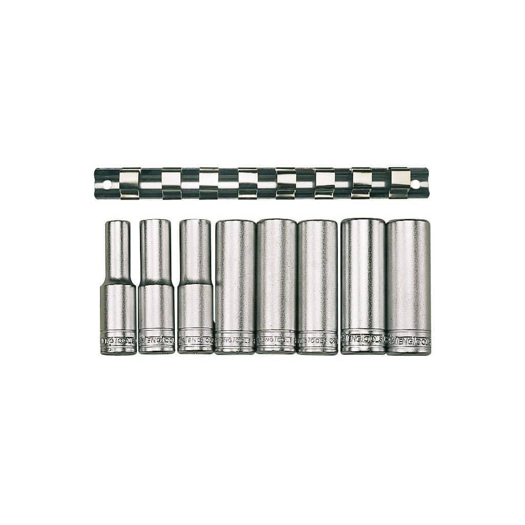 Teng M1207 9 Piece Clip Rail Socket Set M Etric-1/2in Square Drive