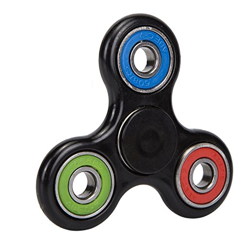 Fidget Spinner by TeeJay - Premium Quality Tri Spinner with Hybrid Ceramic Bearing - Perfect for ADHD EDC ADD Anxiety Autism and Boredom - Focus Toy for Kids and Adults with Long Spin Time (Black)