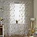 Norbi Fresh Floral Print Tulle Voile Door Window ROM Curtain Drape Panel Sheer Scarf Valances (Yellow)