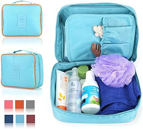 Clear Cosmetic Makeup Bag Toiletry Travel Kit Organizer Blue Sky