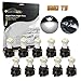 Partsam 10x White PC74 Twist Socket T5 Wedge 37 70 1-SMD 5050 LED Dashboard Instrument Cluster Light