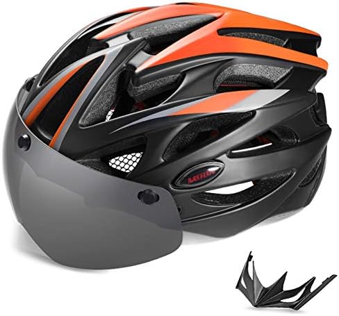 バイクヘルメット取り外し可能な磁気ゴーグルマウンテンバイクサイクリングヘルメット通気性成人男性 女性向けスキースポーツヘルメット調節可能なサイズ 55 58 Cm オレンジ色 Ospacp Org Ar