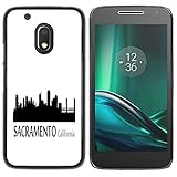 STPlus Sacramento, California USA United States of America City Skyline Silhouette Postcard Hard Cover Case for Motorola Moto G4 Play