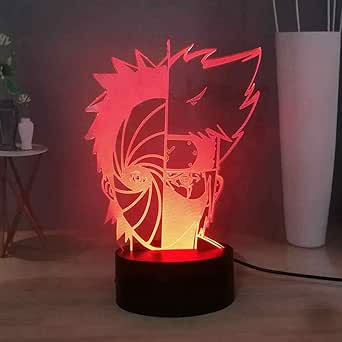 Laysinly Naruto Obito - Lámpara de noche LED, máscara Kakashi Sharingan