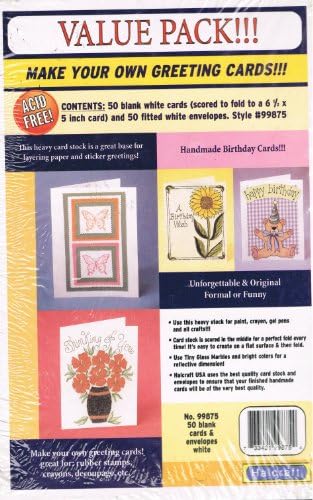 50 Blank Greeting Cards with Fitted Envelopes