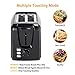 Toaster 2 Slice Wide Slots Best Rated Prime Toasters, Compact Stainless Steel Bread Toaster with Reheat/Defrost/Cancel Functions, 7-Shade Control & Removable Crumb Tray, Black, UL Certificated