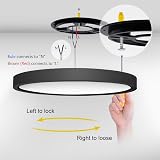 LightingWill 12in LED Flush Mount Ceiling Light 24W 3200LM 2800K Warm White view 6
