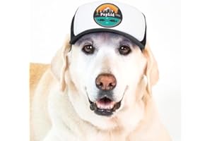 Sunset Collection, PupLid Trucker Hats for Dogs (Large) Premium Stylish Sun Protection for The Modern Dog - Adjustable for Secure Comfortable Fit on Active Dogs (Black, All-Terrain)