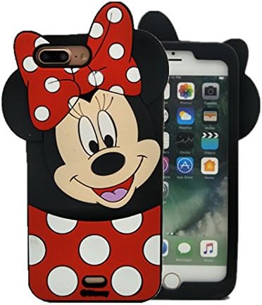 iPhone 7 plus 5.5" Case, kiyogoods Fashion Cute Cartoon mickey mouse Minnie Black 3D silicone Kids Teens Girls Women Protective carrying Case for Apple iPhone 7 plus [5.5inch] (black)
