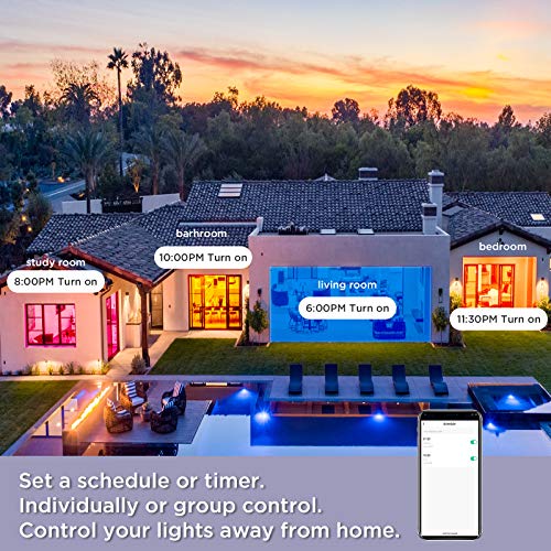 Smart LED Flush Mount Ceiling Light WiFi, Works with Alexa Google Home, 12inch 24W Adjustable Light with Ambient Light Fixture for Bedroom Living Room Dining Hall Party - Image 8