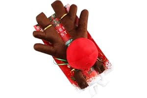 Ohleats Premium Reindeer Car Kit Antlers, Nose, Auto Christmas Decorations, Premium Antlers Reindeer Kit for Cars, SUV, Vans, Trucks Windows & Grille, Universal Decor Car Accessories (Coffee)