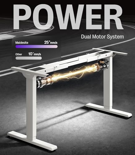 MAIDeSITe Electrically adjustable height desk offers two powerful motors, stable two-piece table legs, four height memories and a reliable anti-collision function