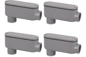 CKVIHAV 4Pack 3/4 Inch Rigid PVC Conduit Body Type LB, Slip x Slip PVC Conduit Bodies LB Type with Cover and Gasket, Gray
