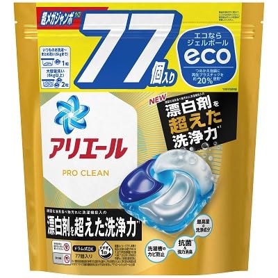 P&G アリエール ジェルボール 4D プロクリーン つめかえ用 超メガジャンボサイズ 77個入の商品画像