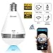 JBonest 1080P WiFi Camera Light Bulb Panoramic Camera with IR Motion Detection, Night Vision, Two-Way Audio, Cloud Service for Home, Office, Baby, Pet Monitor