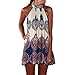 Flymall Womens Floral Pattern Wrap Dress Beach Bikini Swimwear Cover-up