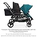Contours Options Elite Tandem Double Toddler & Baby Stroller, Multiple Seating Configurations, Car Seat Compatibility, Aruba Teal