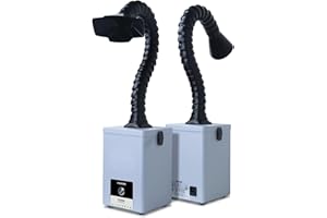 KNOKOO Solder Fume Extractor, 120m³/h-180m³/h Air Flow HEPA Filter Low Noise for Desk Soldering Smoke Dust Absorption Filtration(18.4 * 18.4 * 30cm, FES060 Fume extractor)