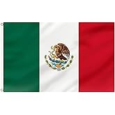RDEDAO Mexico Flag 3x5 Ft Outdoor - Mexican Flag Outdoor Mexican MX National Flags Vivid Color Fade Proof Premium Polyester Double Stitched with 2 Brass Grommets