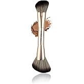 ENZO KEN Double Ended Angled Sculpting Makeup Brush, Double Sided Makeup Brush for Highlighting, Highlighter Brushes, Face Sculpt Contour Brush Gold, Sculpting Brush for Cheeks, Nose - 124A