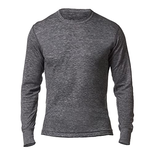 Stanfield's Men's 2 Layer Merino Wool Blend Thermal Long Sleeve Shirt - Charcoal