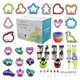 Sandwich Cutter Set for Kids: 20 Sandwich Cutters, 10 Vegetable, Fruit & Cookie Cutters, 20 Food Picks with Animals and Eyes Shapes. Perfect for Bento Lunch and Parties with Family and Friends
