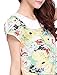 Allegra K Women Elegant Peter Pan Collar Petal Sleeve Floral Tops M Light Green