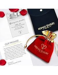 kigmay joyería 925 plata esterlina CZ redondo colgante solitario collar de cadena para las mujeres, 16" + 1"