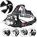 Adjustable Angle Headlight Waterproof 3 Bulbs Cree T6 XPE LED 4 Modes 800 Lumen for Biking, Camping, Hiking