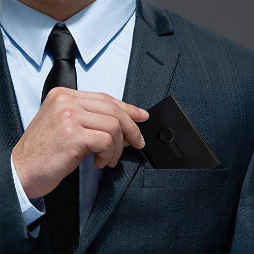 KISSWILL Business Card Holder, 3 Different Style Card Holder Include Thumb-Drive Business Card Case and Leather Business Card Holder with Magnetic Shut and Metal Name Card Case, Design for Men & Women - Thumbnail 5